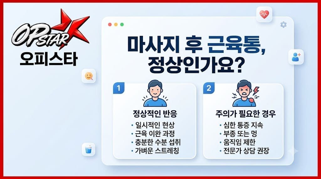마사지 후 근육통, 정상인가요?