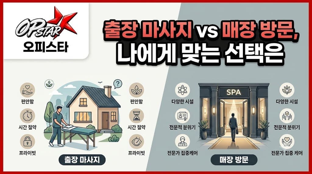 출장 마사지 vs 매장 방문, 나에게 맞는 선택은