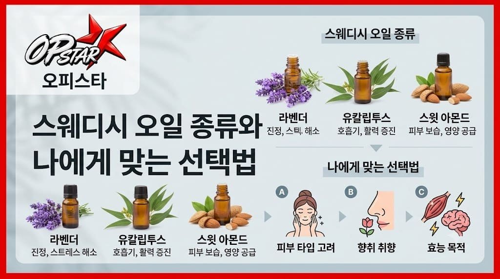 스웨디시 오일 종류와 나에게 맞는 선택법