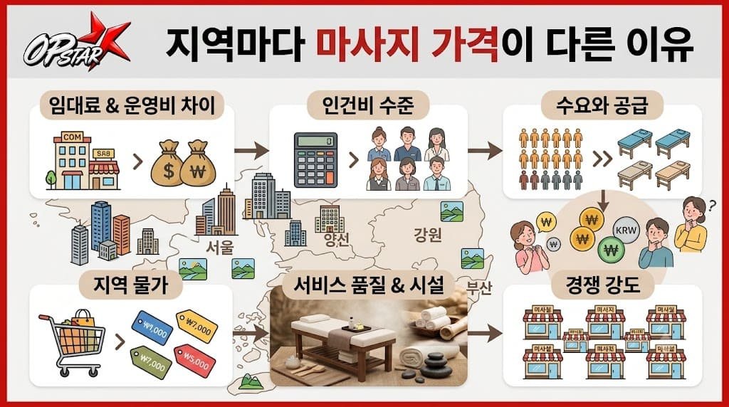 지역마다 마사지 가격이 다른 이유